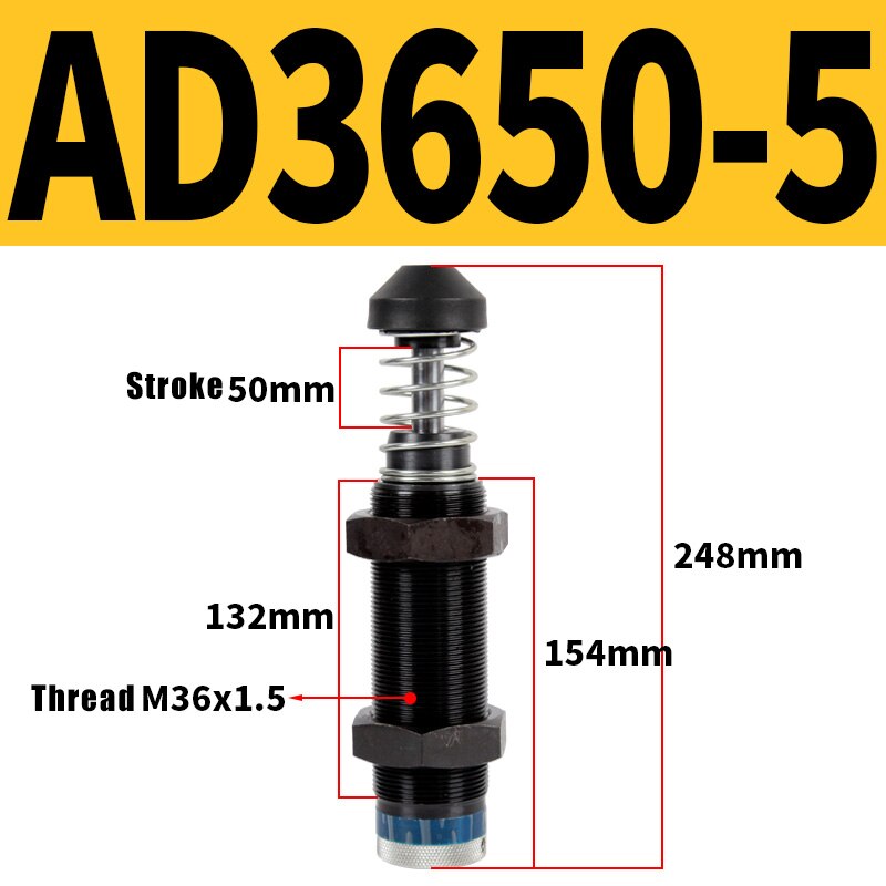Hydraulischen Einstellbaren Stoßdämpfer AD Serie AD1425 AD2050 Öl Hydraulische Puffer für AD1410 AD1412 AD1612 AD2020 AD2525 Absorber
