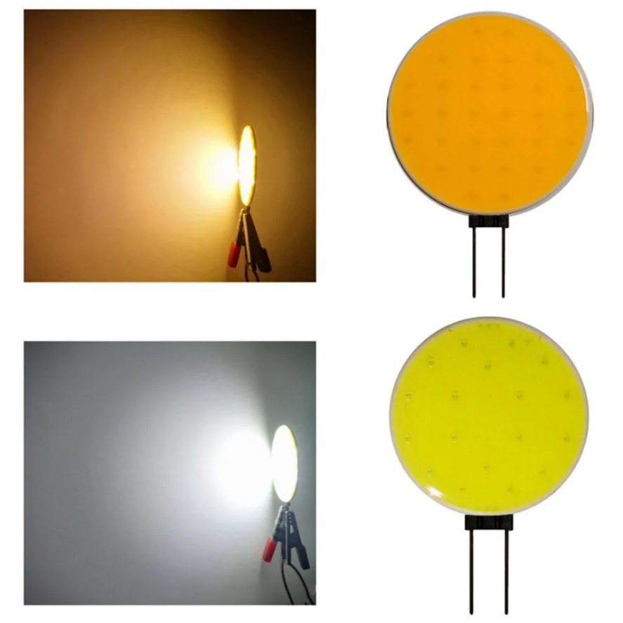Ampoule COB à puce LED G4, lumière matricielle LED, blanc froid, blanc , éclairage de sauna, remplacer l'halogène, applique murale de bureau, DC 12V, 5W, 7W, 5 pièces