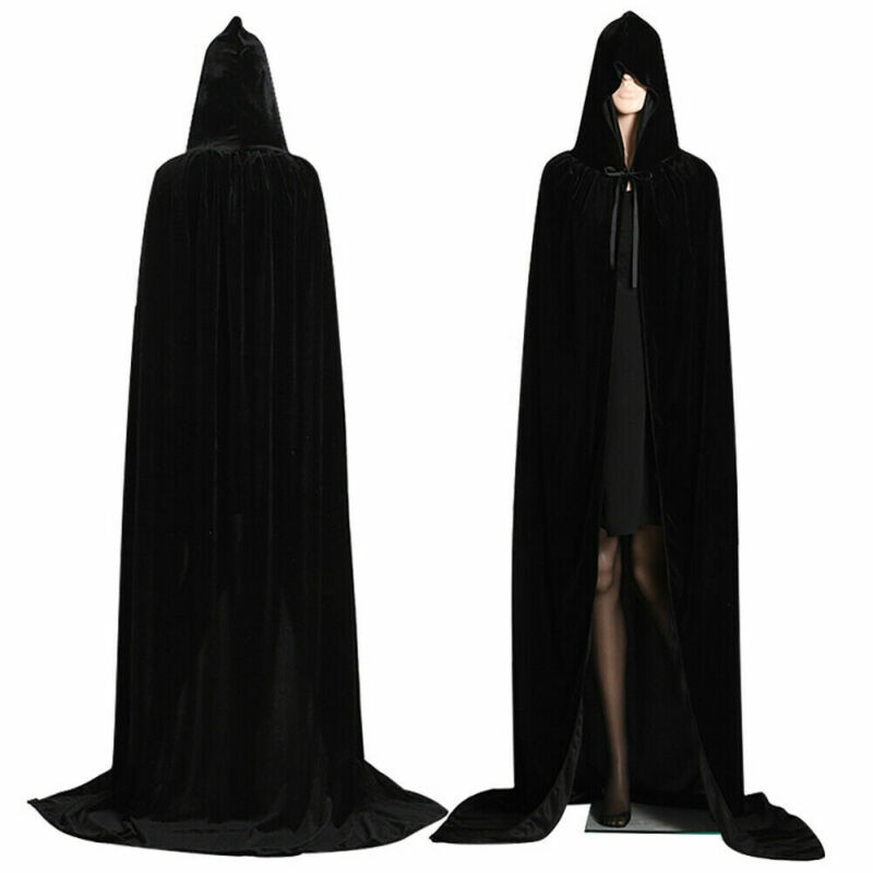 Halloween Hooded Fluwelen Mantel Robe Middeleeuwse Hekserij Cape Robe Kostuum Unisex