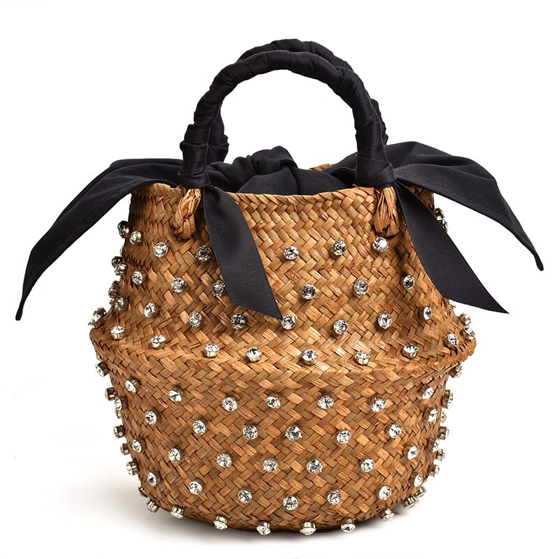 VIP acquista borsa da spiaggia per le vacanze estive con borse calde di design con borsa a secchiello intrecciata da donna con perle