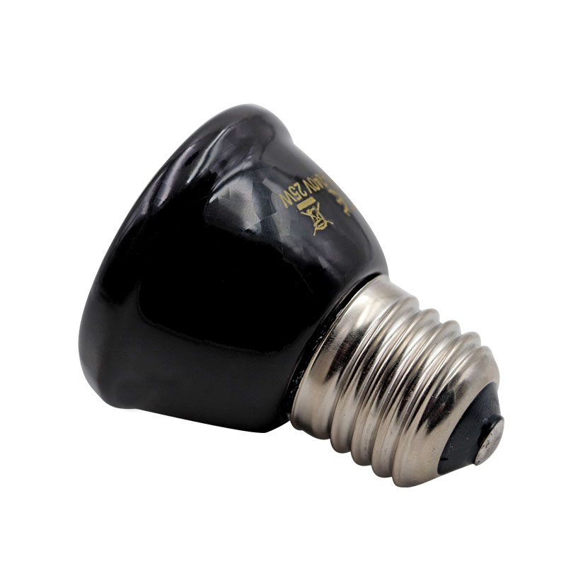 220V lampa grzewcza dla zwierząt czarny podczerwieni ceramiczne emiter ciepła żarówka 25/50/75/100W zwierzę domowe Brooder kury lampa gad 220-240V