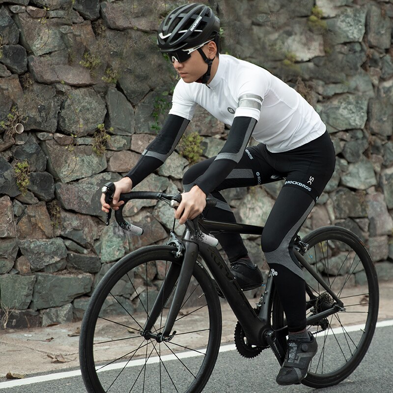 ROCKBROS Warme Vlies Fahrrad Arm Ärmeln Stulpen Männer Frauen Frühling Herbst Winter Sport Fahrrad Ärmeln Radfahren beinlinge