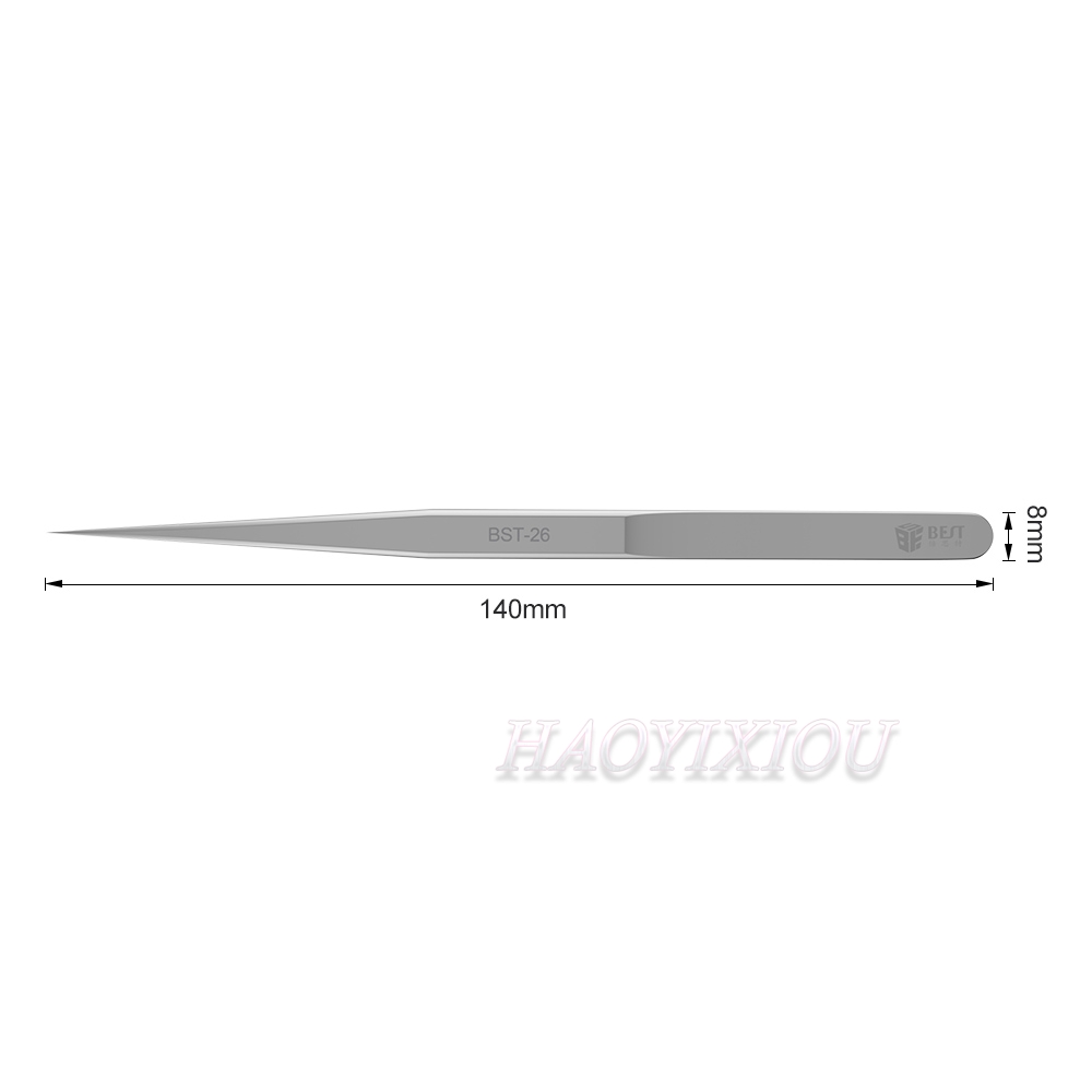 BST-26 Stainless Steel Electronic Pointed Tip Straight Tweezer