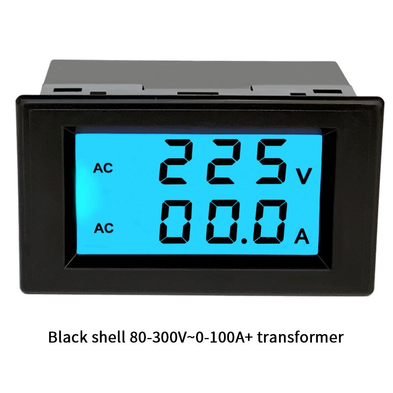1pcs black white AC voltage and current meter Digital display 220V380V100A voltage and current detection dual display D85-2042A: B 80-300V 100A