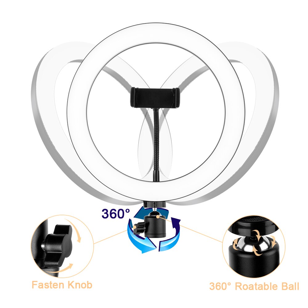 2x LED Selfie Ring Light - 10 Inch - with Stand - for Video Photo Photography Live Stream Makeup