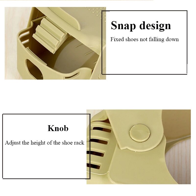 10pcs Adjustable Shoe Rack Shoe Organizer Support Saving Cabinet Closet Shoe Stand Shoes Storage Rack Shoe Box