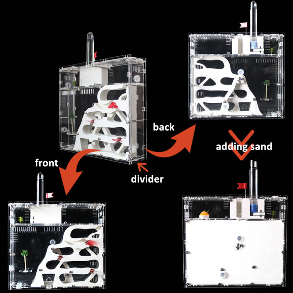 Expandable Ant Castle Four-story Ant Farm Room Double-sided Pet Workshop Sand Castle Home Kingdom Sand Soil Nest Queen Ant