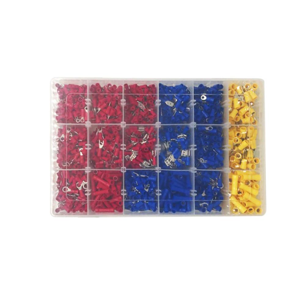 1200PCS Insulated Cable Connector Electrical Wire Assorted Crimp Spade Butt Ring Fork Set Ring Lugs Rolled Terminals Kit