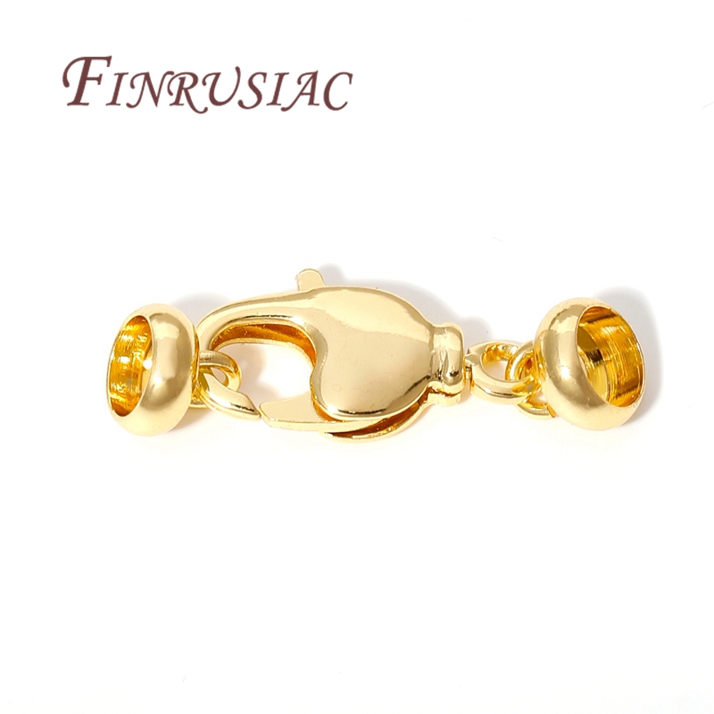 1-5 unids/lote 18K cierre de langosta chapado en oro Real para joyería, sujetadores para pulseras, cierres de collar, accesorios de hallazgos DIY