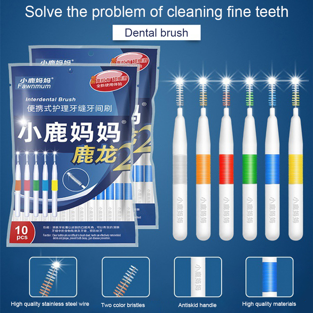 10 Stuks Rager Twee-Kleur Haren Volwassen Tandenborstel L-Vorm Tandenstokers Bretels Borstel Schoon Tand Oral Care tool