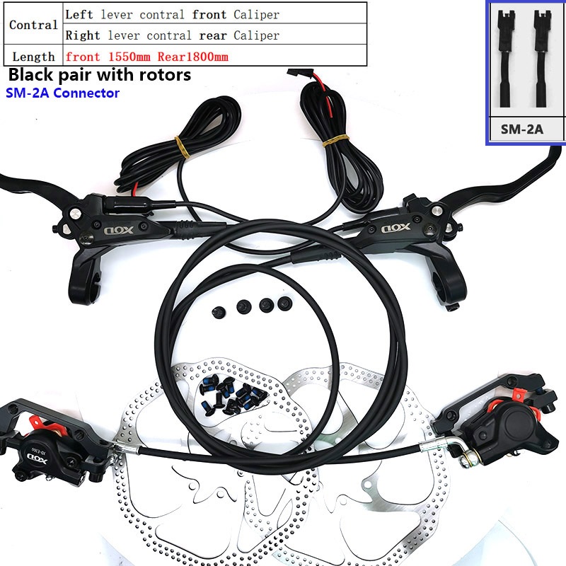 E-cykel Hydraulisk Skivbroms - Elcykel MTB Bromsok Delar - 850-1800mm: Plommon