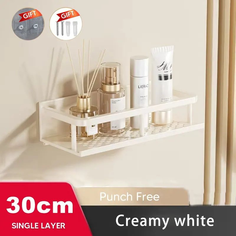 Black Bathroom Shower Room Storage Rack Toiletries Shelf Storage Is Perfect For Bathroom Item Storage: Light Grey
