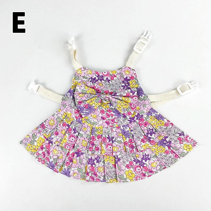 Small Animal Harness Soft Floral skirt Clothes Travel Chest Strap Rabbit Ferret Bunny Hamster Small Pet Supplies Vest Leash Set: 5 / S