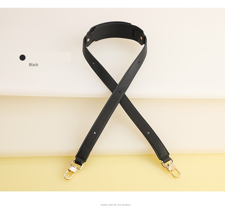 Mærke taske strop justerbar skulder crossbody strop til håndtaske læder taske pu strop taske tilbehør bælte til taske bolso mujer: Sort almindelig vævning