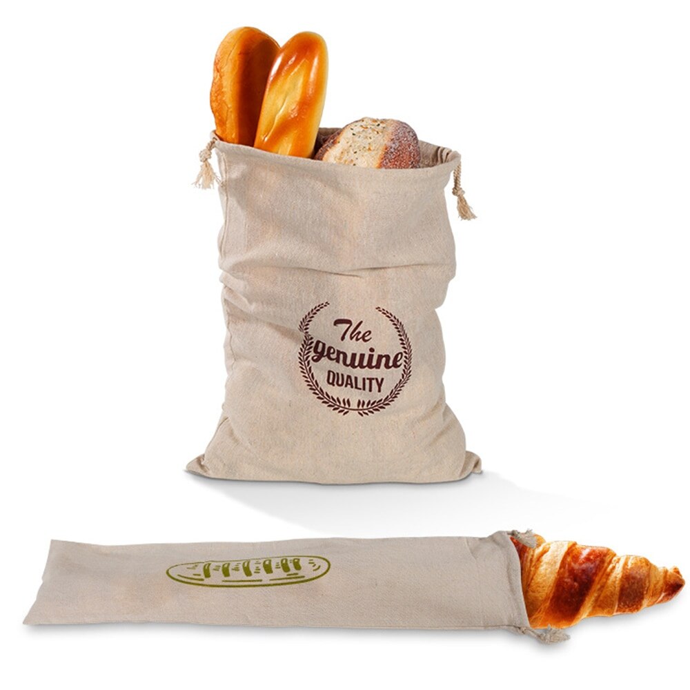 Reusable Linen Loaf Bag Bread Craft Storage Bag Reusable Products Drawstring Bags Home Bread Fresh Keeping Bag