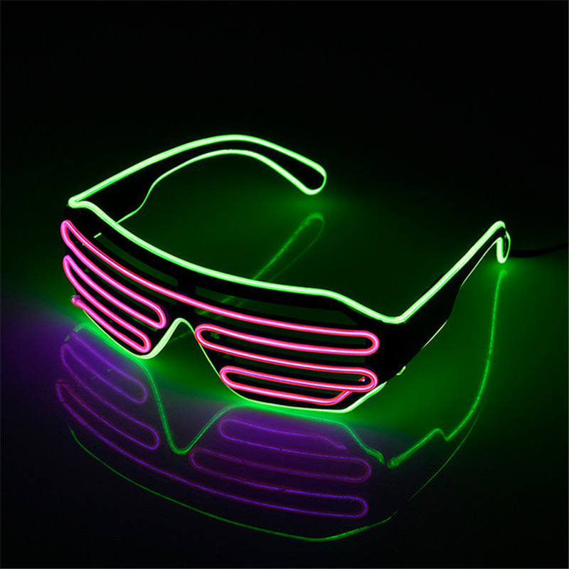 Future Punk Cyber LED lunettes lumineuses néon lueur dans le noir lunettes pour Club Bar fête Disco danse scène atmosphère accessoires: Chocolat