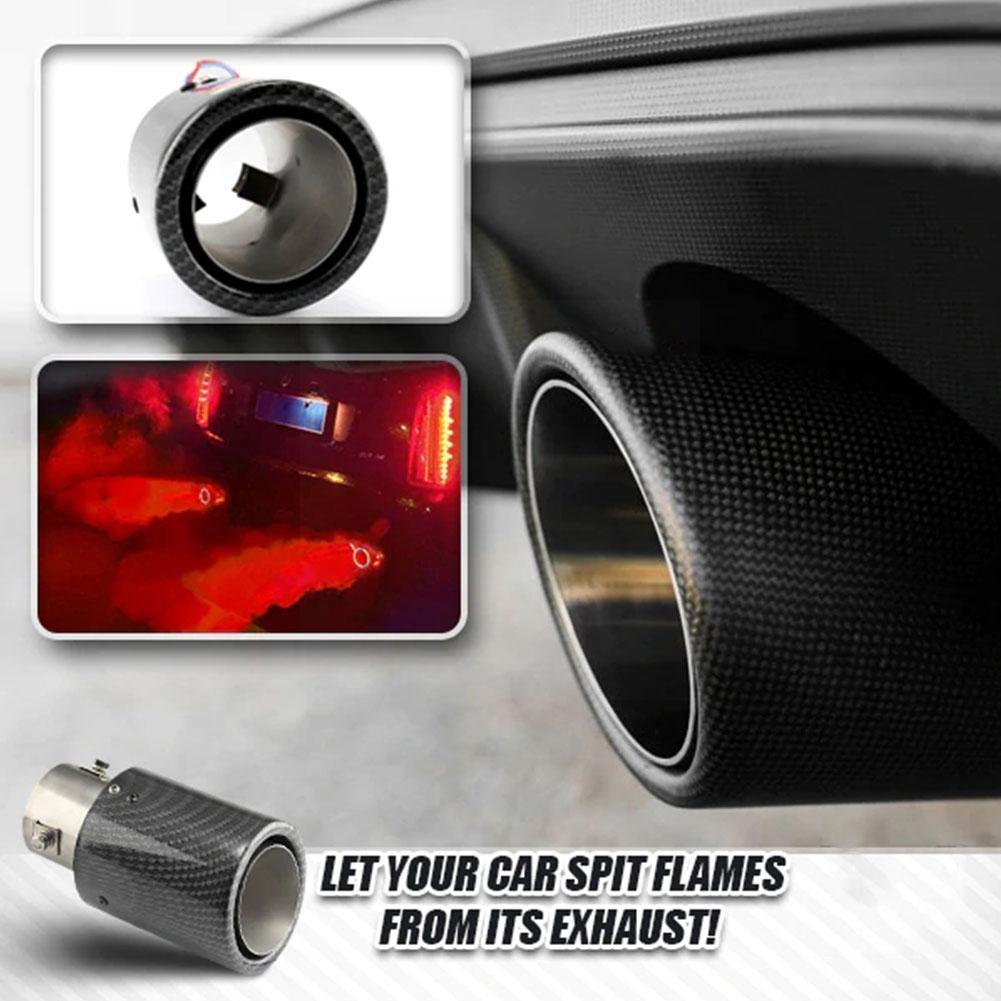 2022 Auto Accessoires Carbon Fiber Kleur Auto Uitlaat Tip 63-65Mm Licht Licht Met Rood/Blauw Rood/Blauw Pijp Led Uitlaat M4Z5