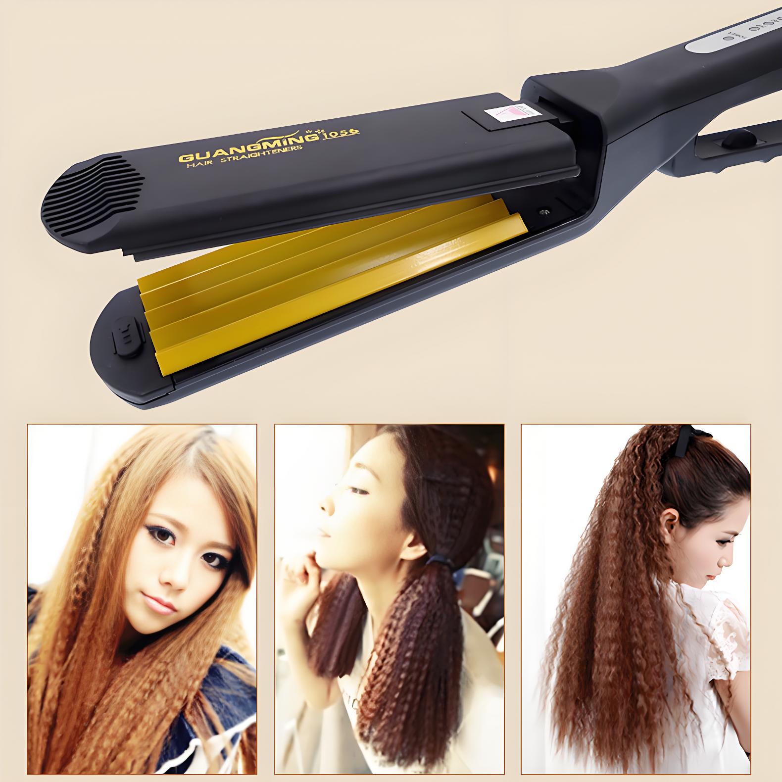 4-in-1 Women Interchangeable Plates Hair Straightener Crimping Iron Crimper Hair Styling Tool deep wave Straightening Iron