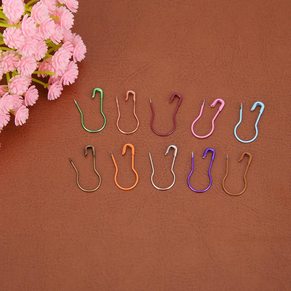 100/300 stk blanding farve kalebass form sikkerhedsnåle metal klips kalebass pinde strikning korssting markør tag pins klips