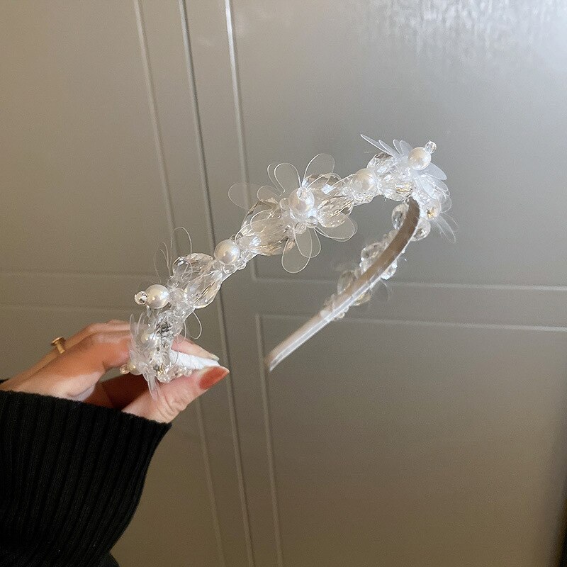 Parel Kristal Bloem Hoofdband Rococo Wind Kleine Verse Hoofdband Niche Gevoel Van Lente Super Fee Haar Accessoires