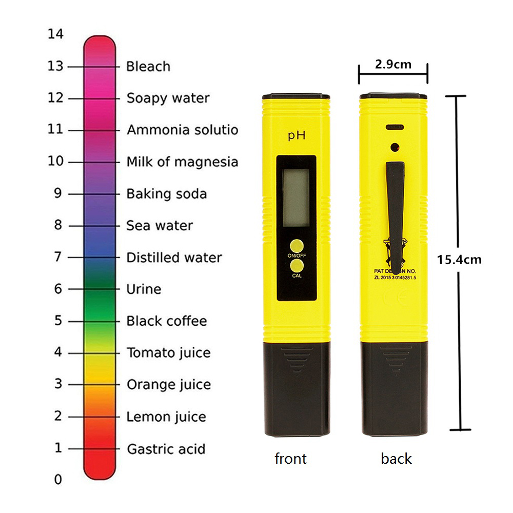 Oauee-Medidor de PH Digital LCD, pluma de precisión 0,01, para piscina, acuario, agua, vino, orina, calibración automática