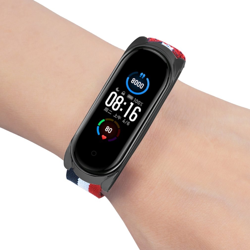 Nylonrem til xiaomi mi band 4 5 3 utskiftbart armbånd mi band band 4 armbånd lett pustende armbånd for miband 5 4