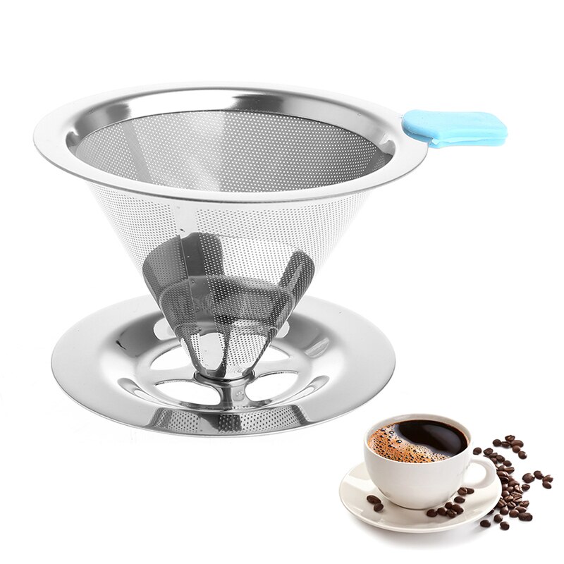Tragbare Metall Edelstahl Kaffee Filter Trichter/V-typ Tasse Filter Tee Werkzeug Y5LF