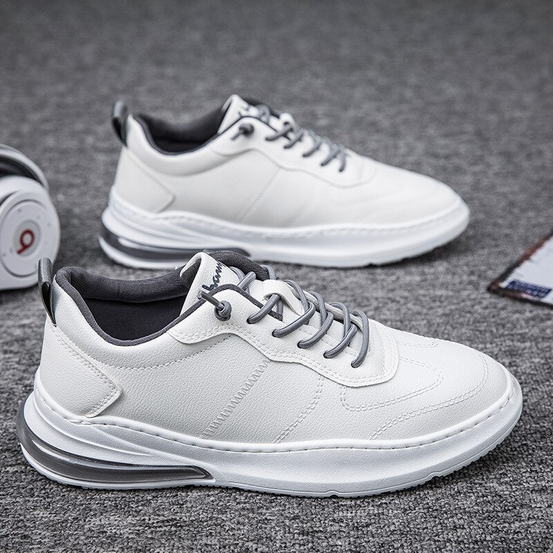 Aizhetu læder sneakers fritidssko mænd hvide sneakers flade snørebånd komfort sneakers sportssko mand