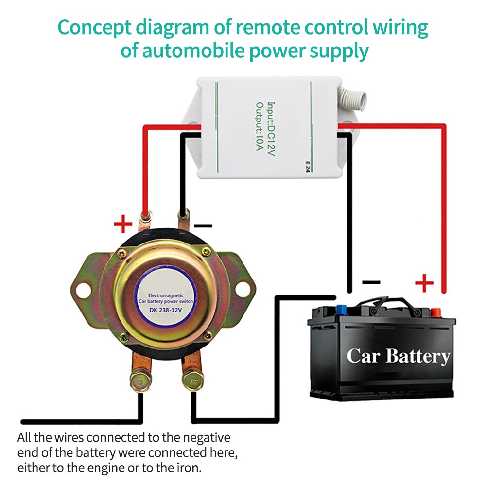 Universal Vehicle Wireless Remote Control Car Battery Master Switches 12V Cut Off Switch Power Electromagnetic Disconnect