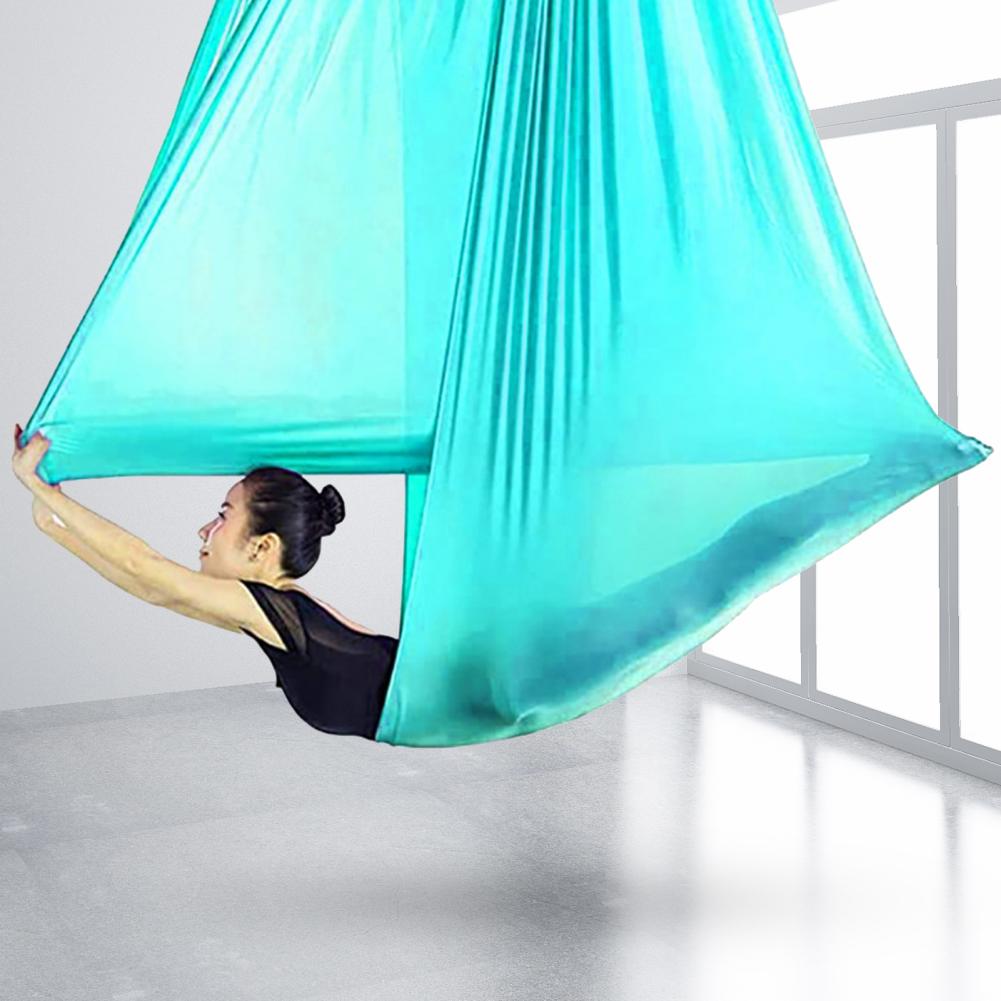 1 set swing hammock nylon aerial yoga hammock high-strength portable stretchy anti-gravity soft air hammock for home