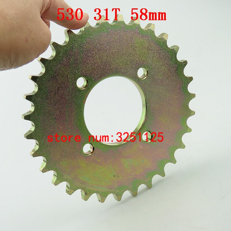 Drivutstyr 530 31t tann 58mm kjedehjul bak til atv karting av-vei modifikasjonstilbehør