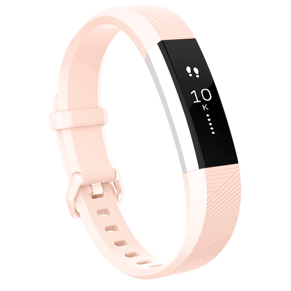 Correa ajustable de silicona suave de para Fitbit Alta HR, pulsera deportiva, Fibit Alta HR: Light Pink / Size L