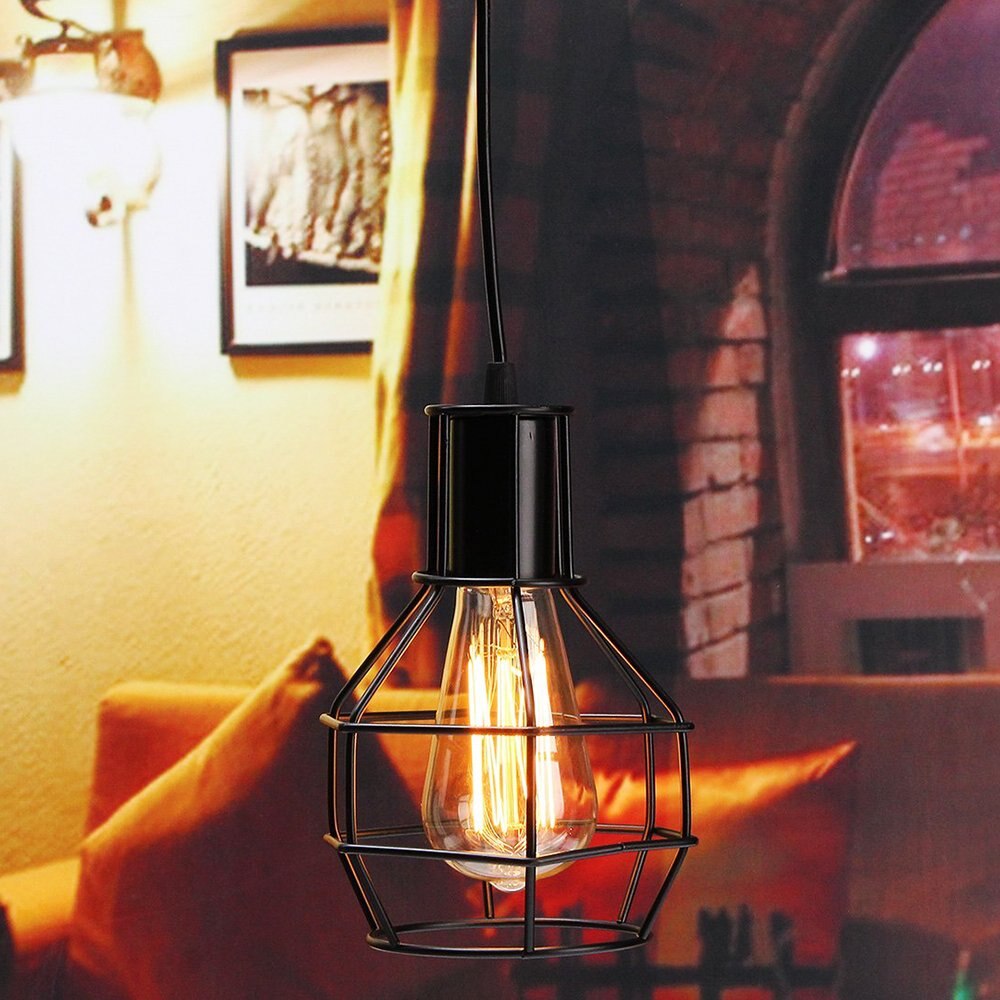 Lamp Covers Retro Metalen Lamp Guard Industriële Lampenkap Voor Hanglampen Plafond Hanger Cage Home Cafe Shop Decoratie D30