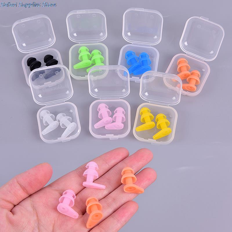 Protetor de ouvido anti-ruído para adultos e crianças, 2 peças, silicone, à prova d&#39;água, para natação, mergulho
