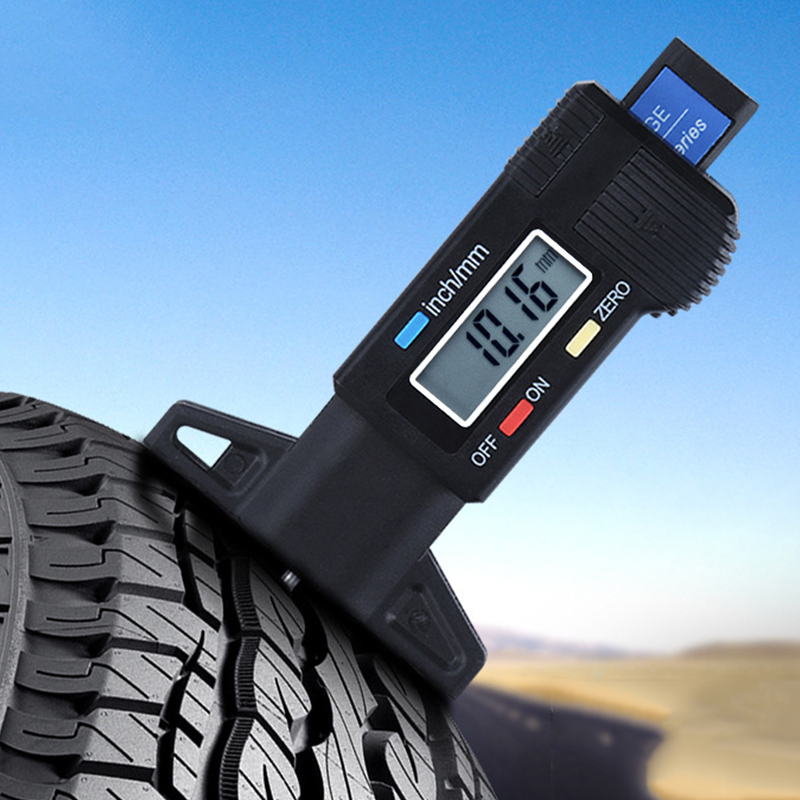 Medidor de profundidad de la banda de rodadura del neumático del coche con pantalla Digital, herramienta de medición, calibre de espesor, pastilla de freno, sistema de monitoreo de desgaste de zapatos