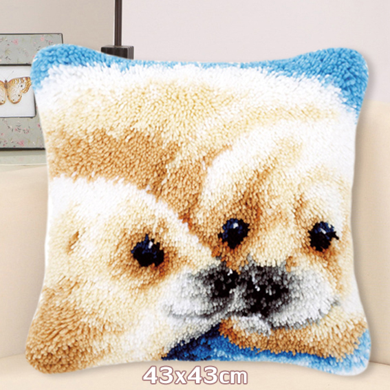 Do It Yourself Latch Hook Kits Diy Smyrna Birthday Knooppakket Latch Hook Pillow Cross Pillows Embroidery Pillows: BZ345 43x43cm