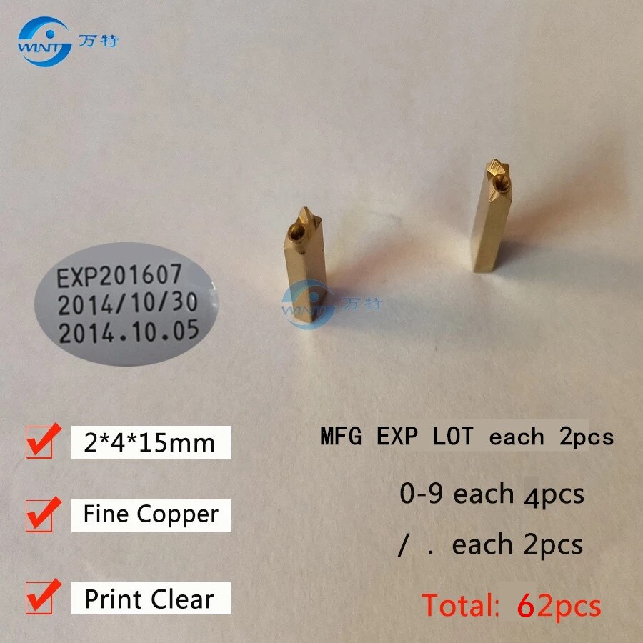 2*4*15mm Heißer Stanzen Englisch Buchstaben Aphabet Für HP-241B/DY-8 Datum Codierung Maschine MFG EXP viel 0-9 Zahlen Durcheinander Schrift