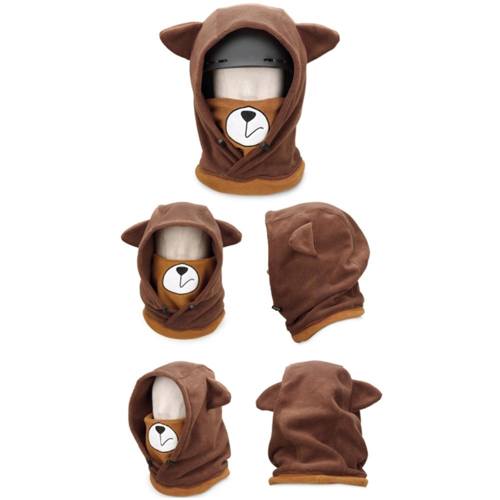 Schattige Skiën Hoofddeksels Cartoon Dier Patroon Volledige Gezicht Thermische Outdoor Beschermende Balaclava Hood Ski Fietsen Masker Helm
