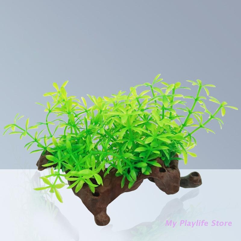 Aquarium Künstliche Decor Simulation Treibholz Zweige mit Kunststoff Pflanze Aquarium Dekorationen Aquatische Unterwasser Blätter Verstecken