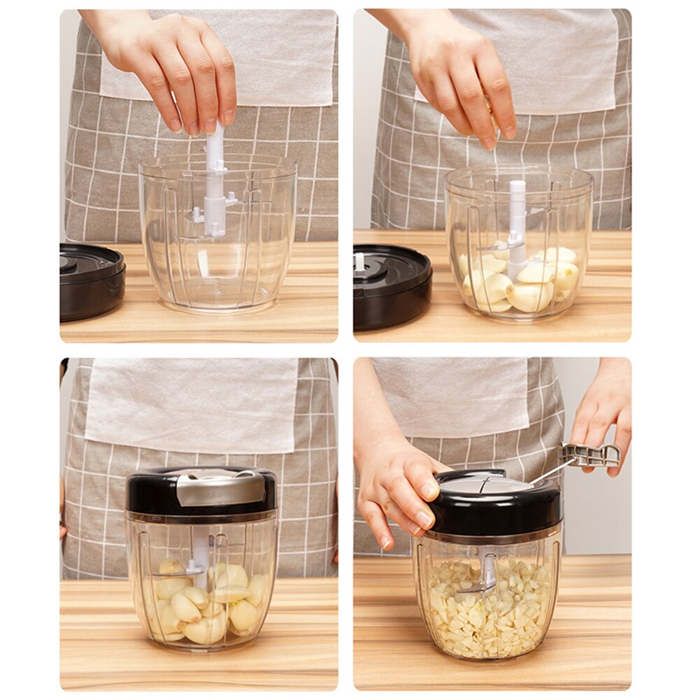 Portable Manual Meat Grinder Food Chopper Stainless Steel ABS Durable Mincer Mixer Blender Fruit Nuts Mixer Processors