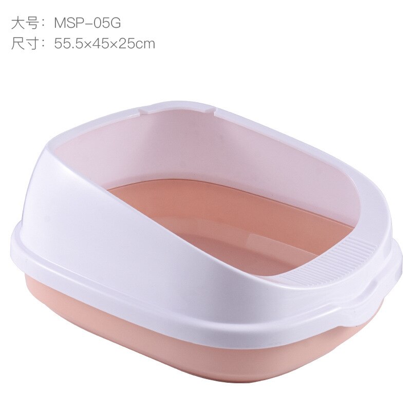 Caja de arena para perros y gatos, productos de gran tamaño, a prueba de salpicaduras, pequeña: Pink / S
