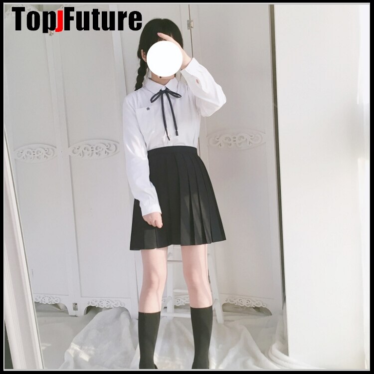 Conjunto de Falda plisada negra de cintura alta para niña, traje para mujer, uniforme escolar JK, ropa de estudiantes, trajes de cosplay