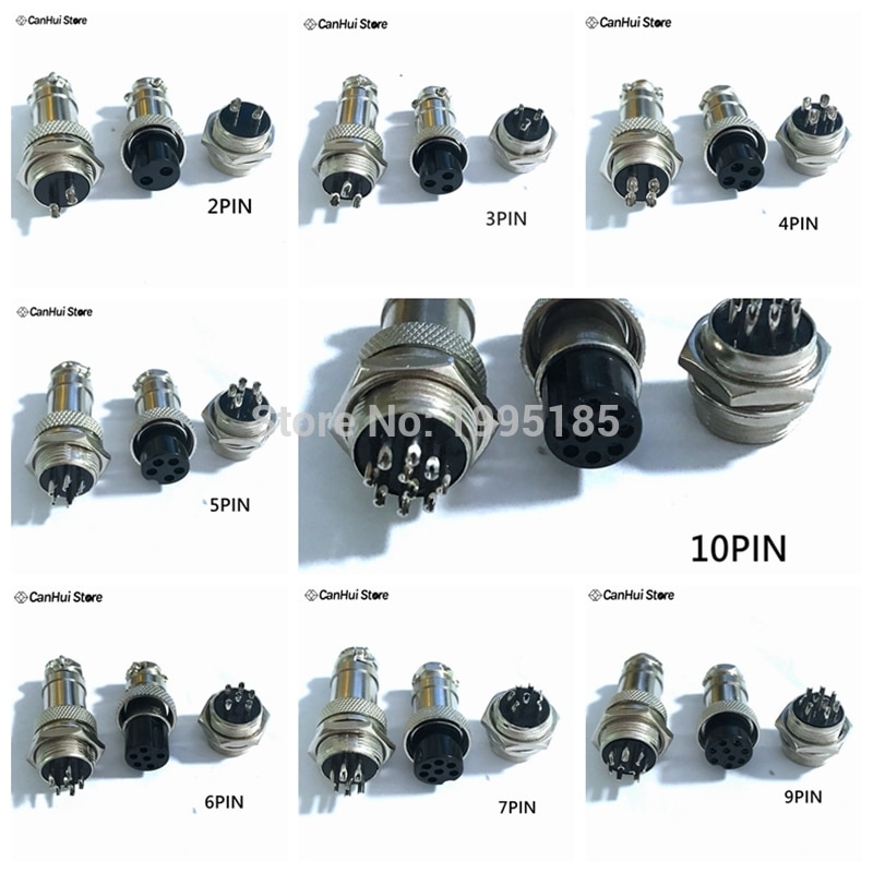1set GX16-2/3/4/5/6/7/8/9/10 Pin Male &amp; Female Diameter 16mm Wire Panel Connector GX16 Circular Connector Aviation Socket Plug