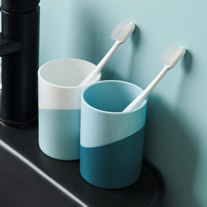 Mundspülbecher - Einfaches Zweifarbiges Entwurf - Badezimmer-Accessoire - PP-Kunststoff - 9,8cm Höer