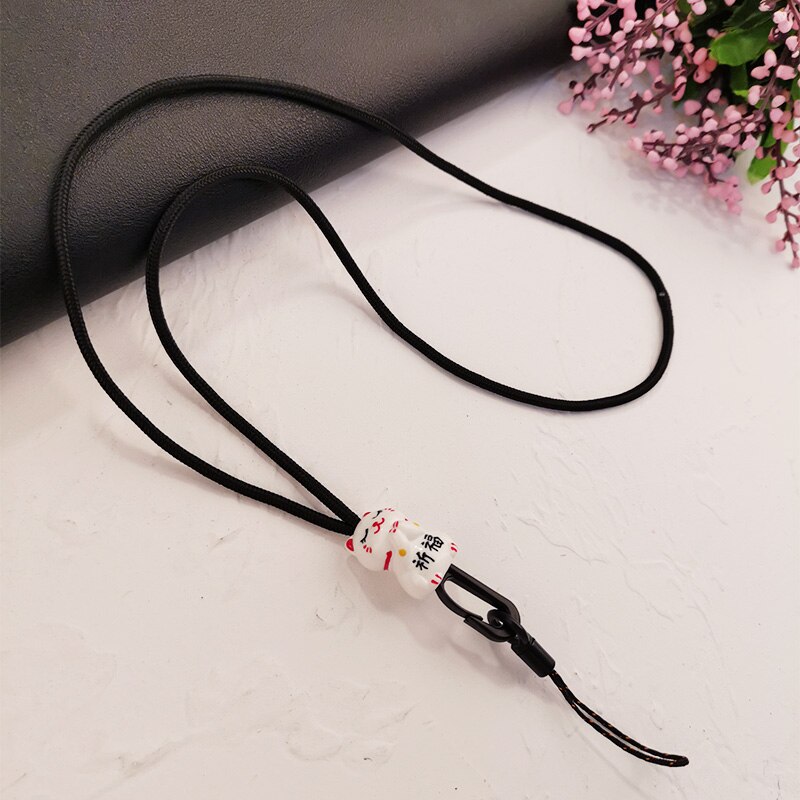 Phone Wrist Straps Lucky Cat Lanyard Strap Mobile Phone Straps Wrist Rope Hanging Neck Rope With Key chain Anti-lost Lanyard: 02