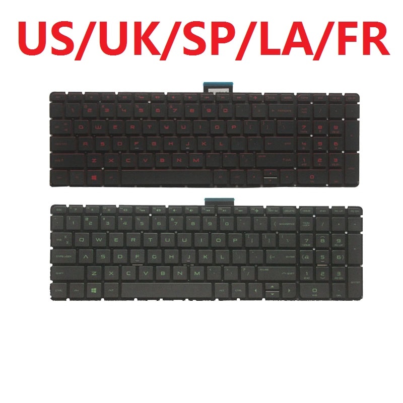 Clavier d&#39;ordinateur portable US/UK/LA/SP/FR pour HP Pavilion 15-AK 15-BC 15z-ab 17-U 17T-U 17-ab 17-G 17-W TPN-Q174 TPN-Q172 15-AR