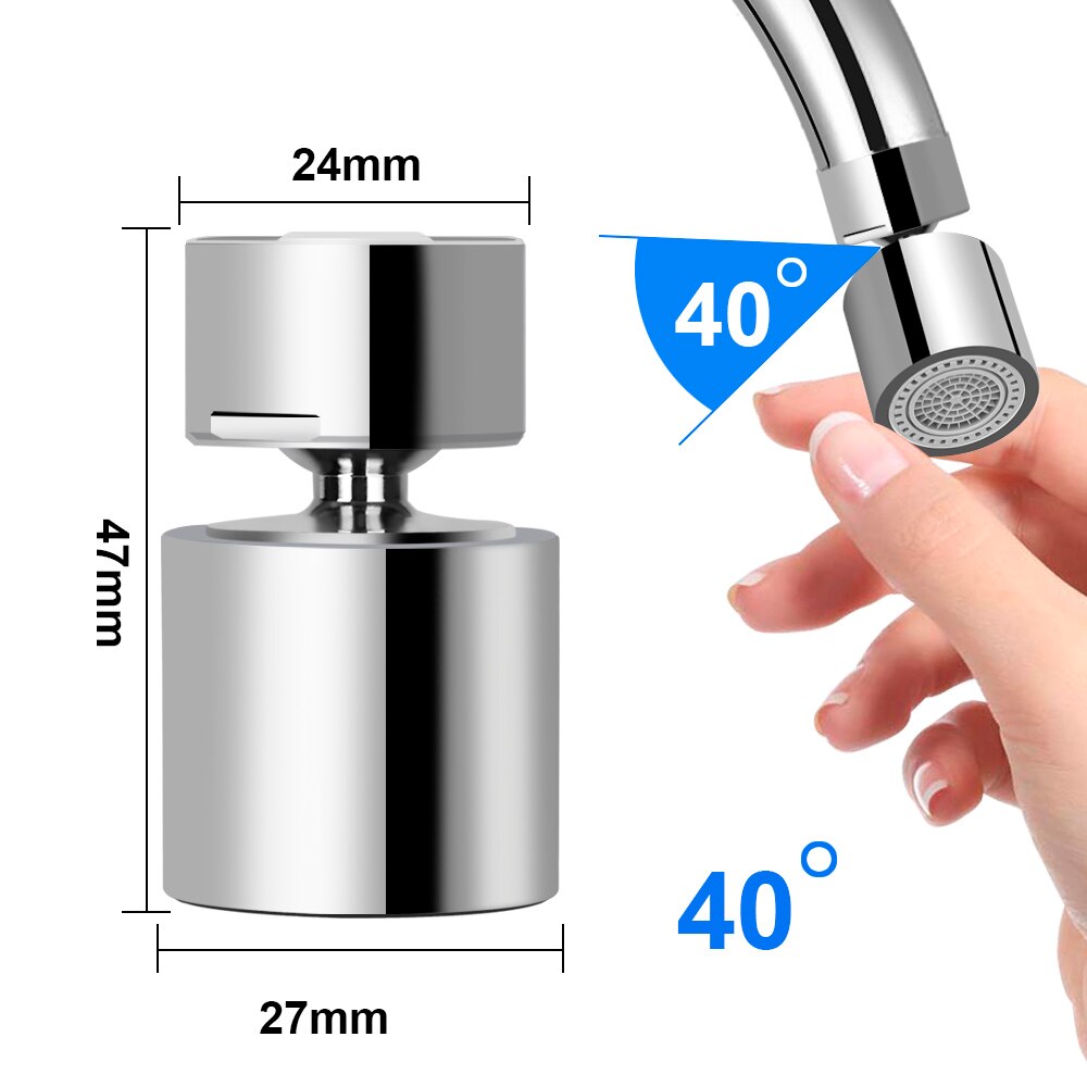 2-Flow Splash-Proof Waterbesparende Filter Waterzuivering 360-Graden Keukenkraan Beluchter Water Tap Nozzle waskolf