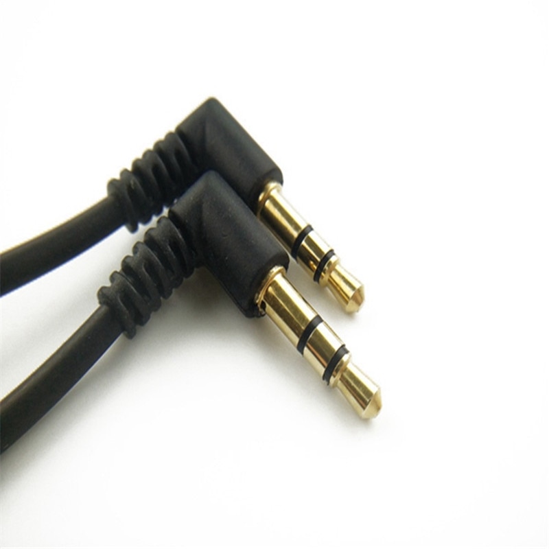 CLAITE 0.5 m 3.5mm Plug Aux Audio Kabel Haakse Male Naar Male Hoofdtelefoon Verlengkabel Draad Stereo Kabel voor Telefoon MP3/4