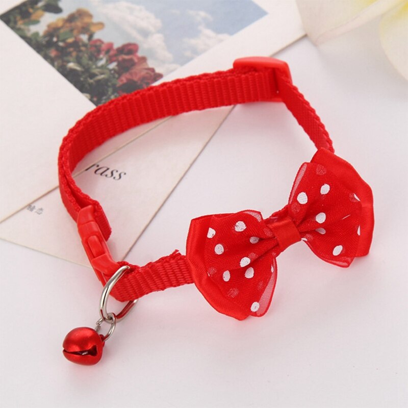 1pc couleur bonbon réglable nœud papillon cloche nœud papillon collier cravate chiot chaton chien chat animal de compagnie directe: RD1