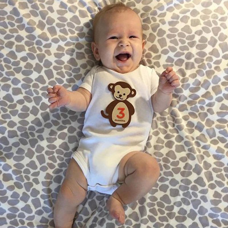 1-12 maanden Baby Maandelijkse Milestone Sticker Baby Fotografie Props Foto Stickers